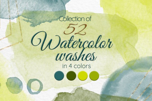 Download Green Watercolor Stains Set - Green Collection