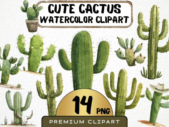 Download Watercolor Cute Cactus Clipart - Cactus clipart Collection
