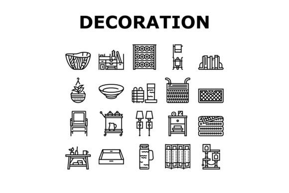 Download Home Decoration and Furniture Icons Set - Icon Collection