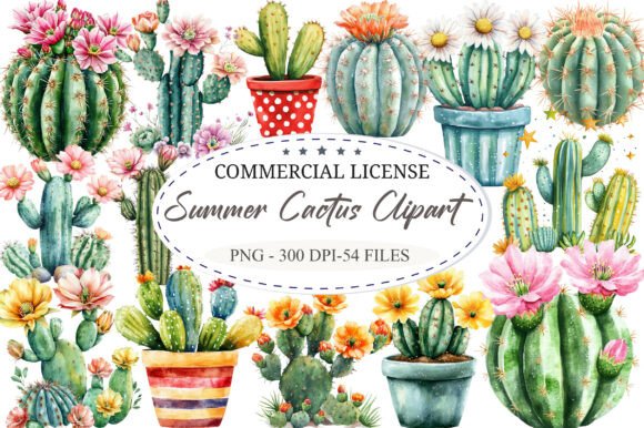Download Whimsical Summer Cactus Clipart - Cactus clipart Collection
