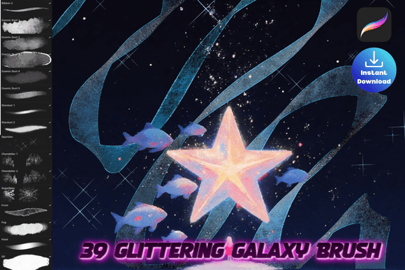 Download Procreate Glitter Galaxy Brush - Premium Resources