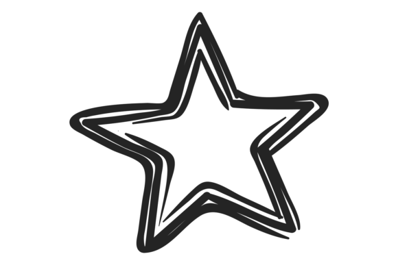 Download Grungy Star Sketch. Paint Brush Black Do - Brush Collection